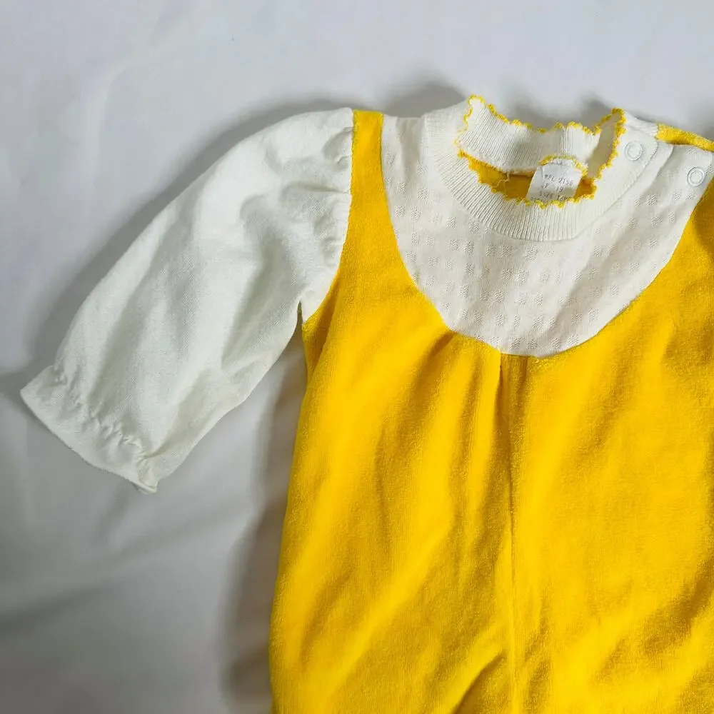 Vintage Yellow and White Kids Romper - Picture 4 of 7